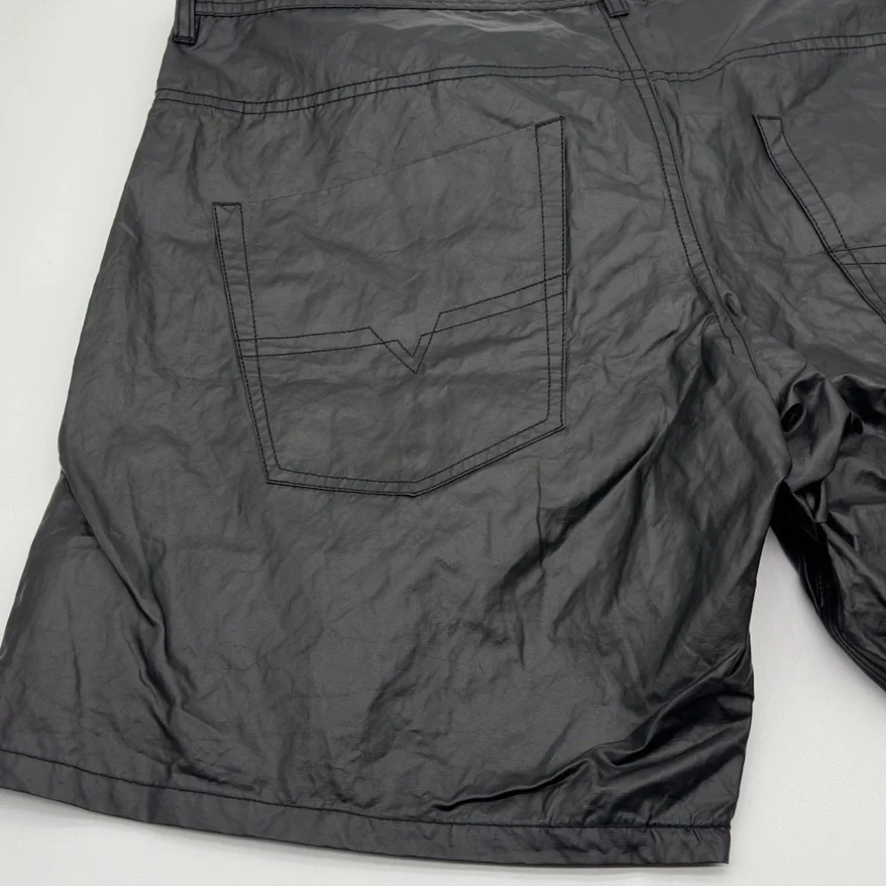 Diesel Waykeeki-F Board Shorts Men' Size 36 Metallic Swim Trunks Wet Look Coated